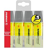 Marcador fluorescente STABILO BOSS ORIGINAL - Estuche con 4 amarillos